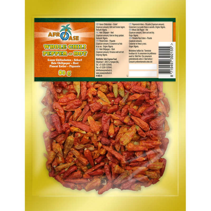 AFROASE Whole Mini Chilli Pepper Hot 80g