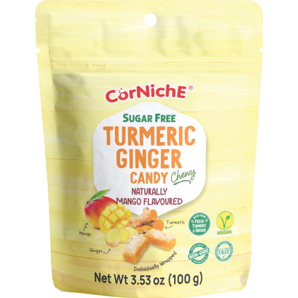 CORNICHE Sugar Free Turmeric Ginger Candy Mango Flavoured 100g