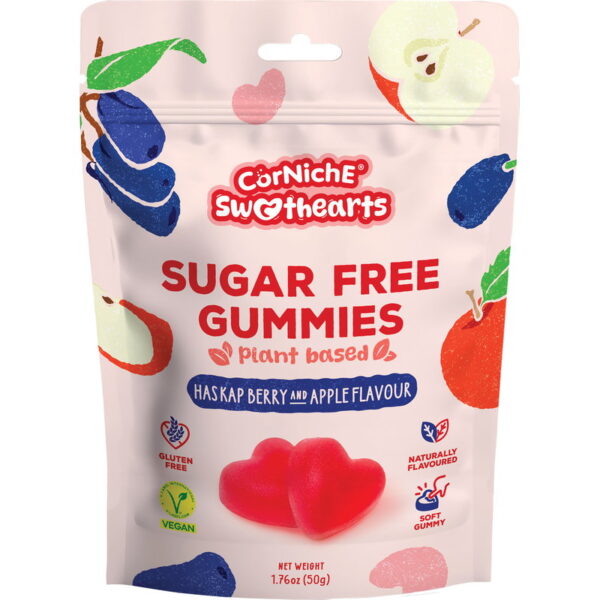 CORNICHE Sweethearts Sugar Free Gummies Haskap Berry and Apple 50g