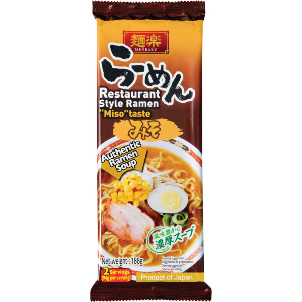 HIKARI MISO Menraku Instant Restaurant Style Ramen Miso 188g