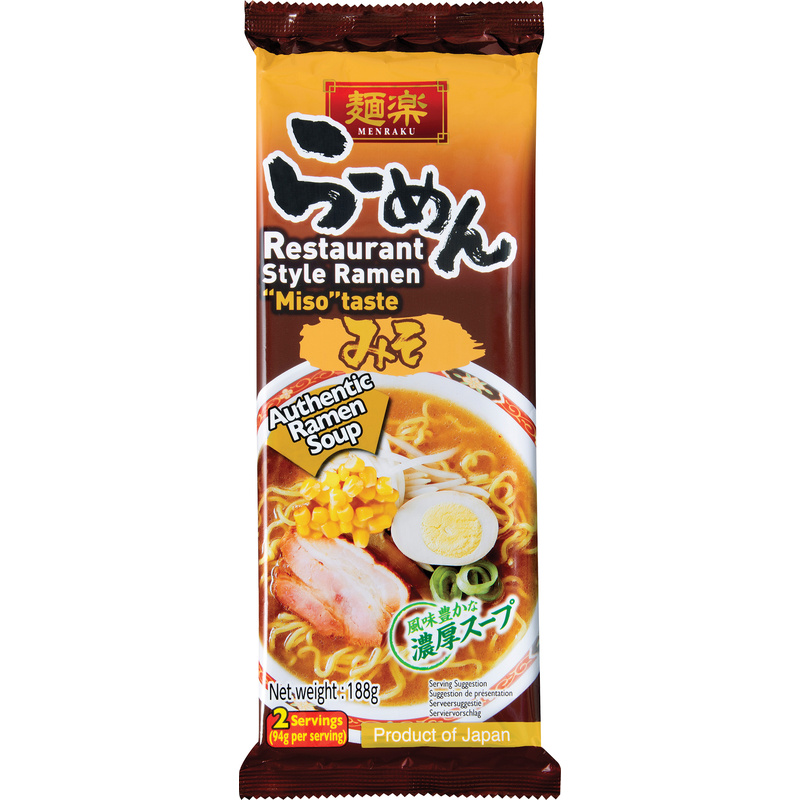 HIKARI MISO Menraku Instant Restaurant Style Ramen Miso 188g