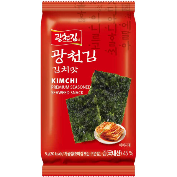 KWANGCHEON Korean Kimchi Flavor Seaweed Snack 4g