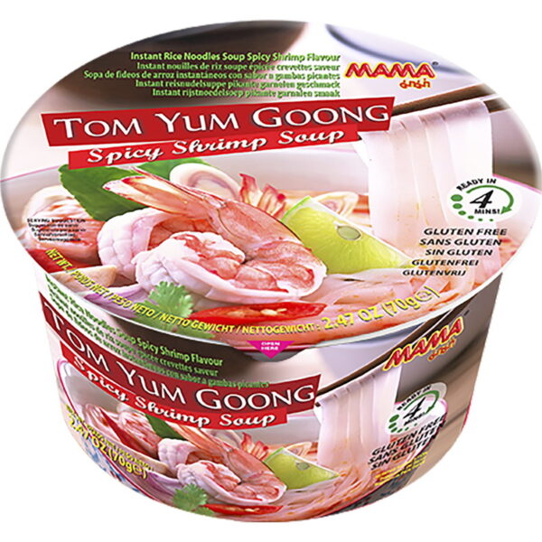 MAMA Instant Rice Noodles Bowl Spicy Shrimp Tom Yum 70g