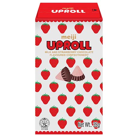 MEIJI Milk & Strawberry Chocolate Uproll 35g